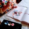【おもちゃ・室内遊び】２歳が遊ぶ絵の具、絵筆。お絵かき帳などの平面より、立体に模様を付けたり色を塗るのがオススメ☆